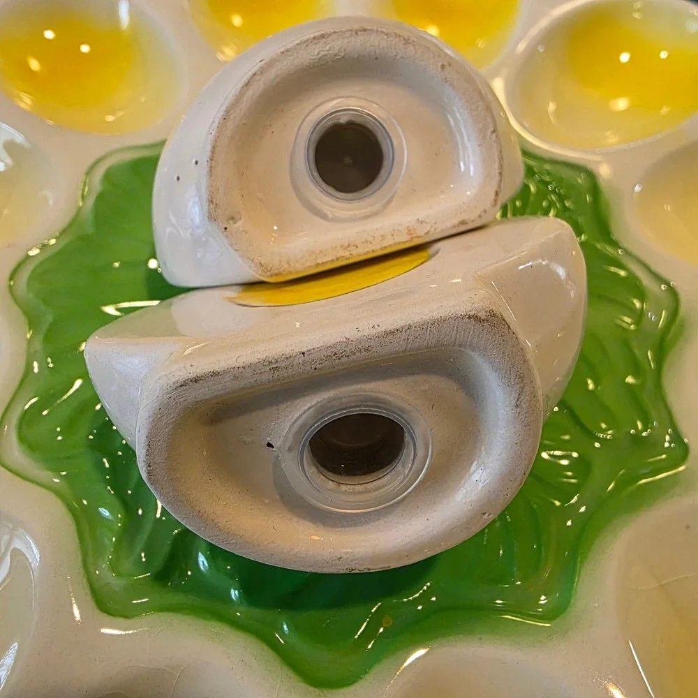 Vintage Ceramic Deviled Egg Plate 10